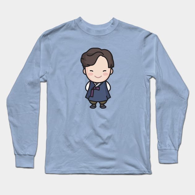 Cute Korean Groom in Traditional Clothing Cartoon Long Sleeve T-Shirt by SLAG_Creative